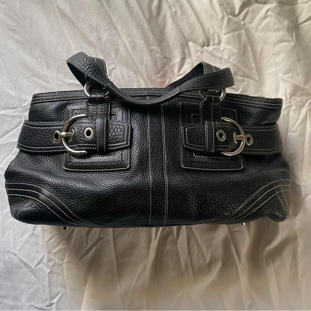 Black leather Coach Handbag